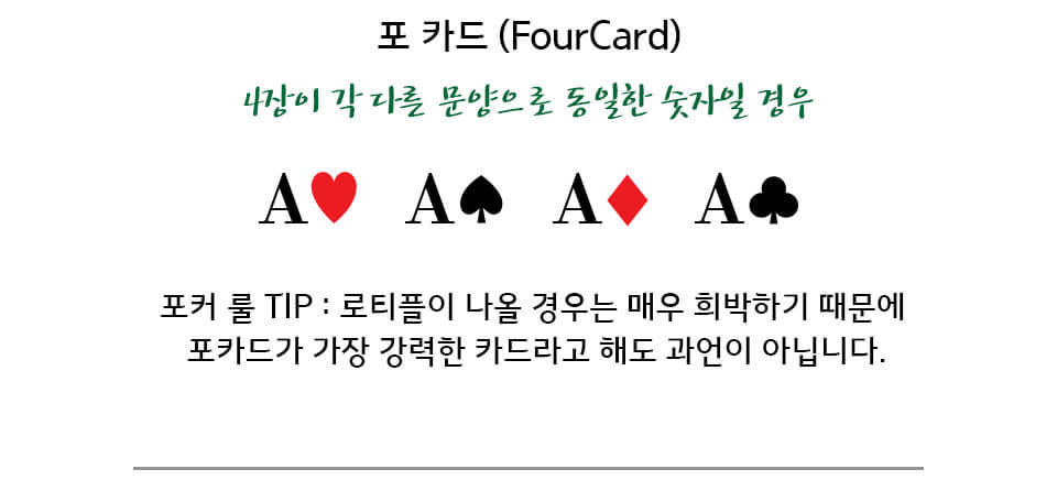 [포커 족보] 포 카드(Four card)